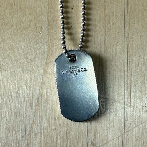 Tiffany & Co. sterling silver 925 coin edge dog tag necklace
